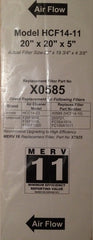 Lennox Part #X0585: 20x20x5 Pleated Air Filter (Merv 11) (3 or 5 pack)
